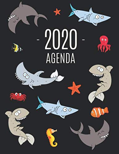 Requin Agenda 2020: Planificateur Mensuel | Janvier à Décembre 2020 | Pour l’Organisation à la Maison ou au Bureau book
