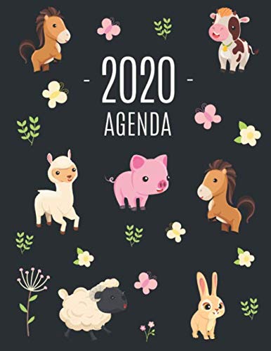 Animaux de la Ferme Agenda 2020: Planificateur Hebdomadaire | Avec Espaces pour Notes | Calendrier Janvier à Décembre 2020 Mathematics
