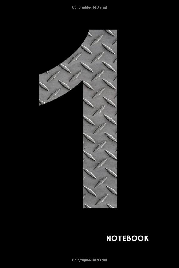 Numer 1 One Year Birthday /anniversary Checker Plate monogram 120 Dotted pages 6x9 Notebook: Digits Sketchbook, diary of gratitude journal gift for men, boy book