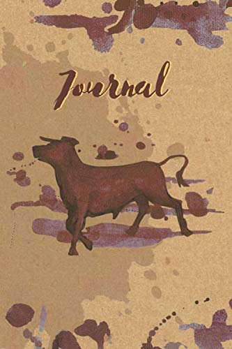 Journal: Unique lined notebook 6x9 120 pages, perfect gift for coffee and animal lovers. Beautiful bull cover design. book