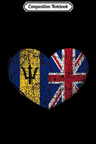 Composition Notebook: Barbados United Kingdom Heart - Dual Citizenship Journal/Notebook Blank Lined Ruled 6x9 100 Pages Learning & Reference