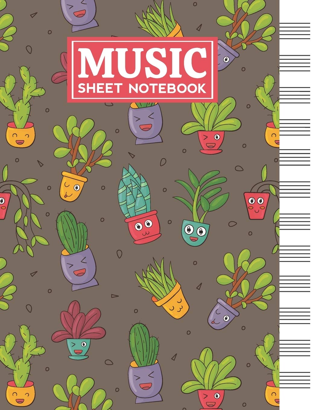 Music Sheet Notebook: Blank Staff Manuscript Paper with Cute Plants Themed Cover Design book
