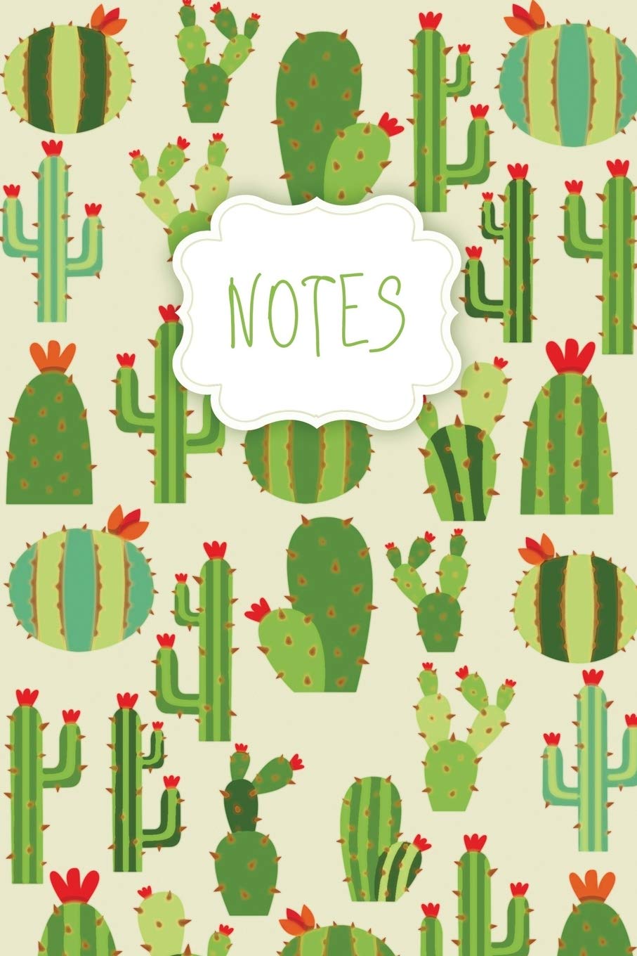 Notes: Cactus pattern 120 Blank Lined Page Softcover Notes Journal, College Ruled Composition Notebook, 6x9 Blank Line Pretty Design Cover Note Book Paperback: Floral Design Notebook For Women & Girls Memories