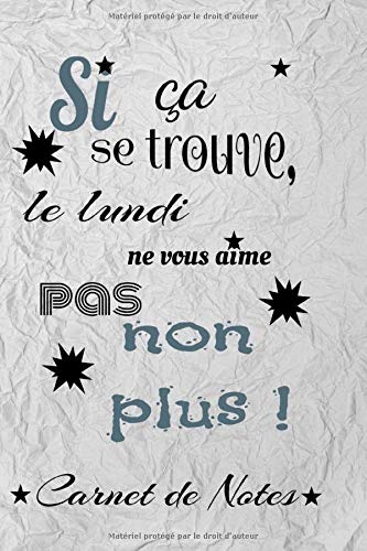 carnet de notes humour Si ça se trouve le lundi ne vous aime pas non plus book