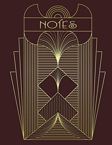 Art Deco Lined Notebook: An Art Deco Styled college Ruled Notebook (Red) Architecture