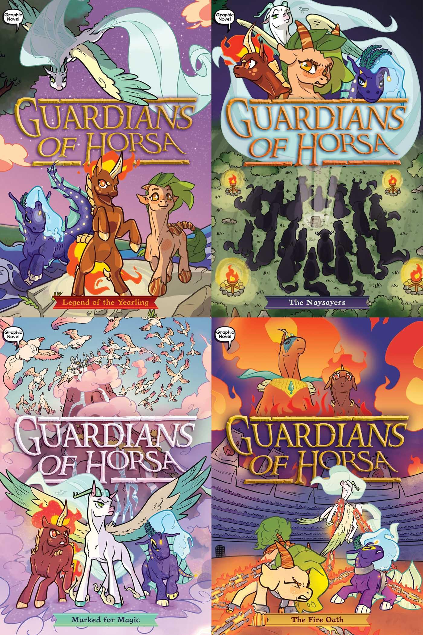 Guardians of Horsa Graphic Novel Collected Set: Legend of the Yearling; The Naysayers; Marked for Magic; The Fire Oath Manga