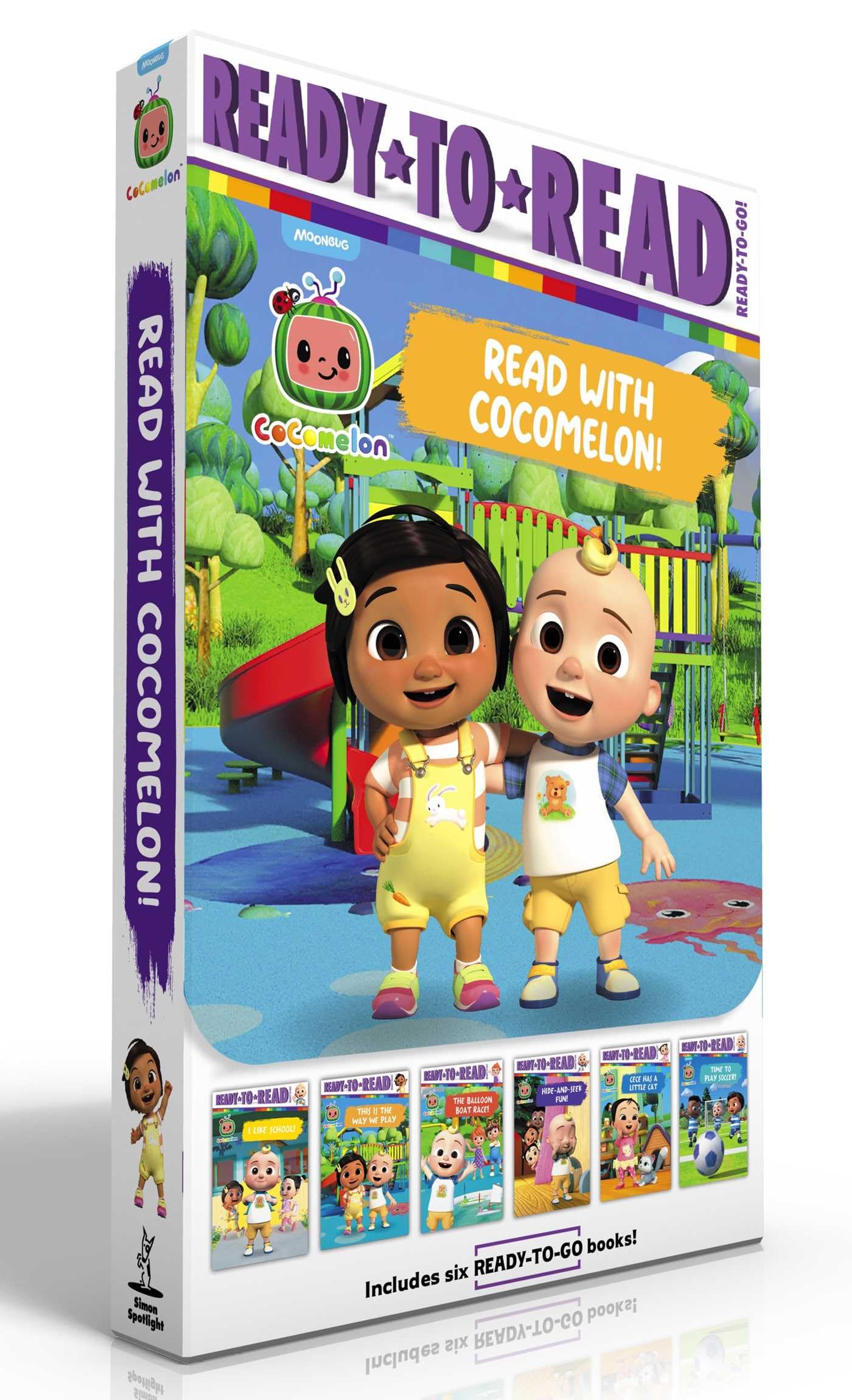 Read with CoComelon! (Boxed Set): I Like School!; This Is the Way We Play; The Balloon Boat Race!; Hide-and-Seek Fun!; Cece Has a Little Cat; Time to Play Soccer! Leisure & Fun
