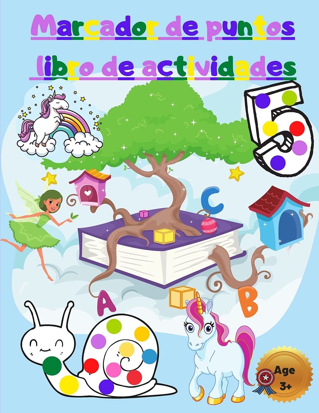 Marcador de puntos libro de actividades: Para niños con Unicornios - Números - Hadas y Animales Non-fiction