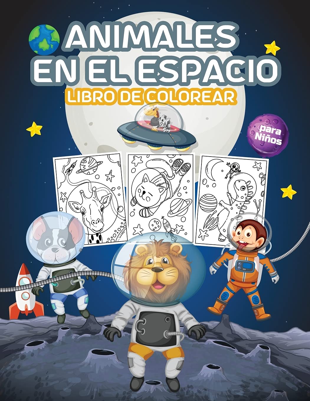 Animales en el Espacio Libro de Colorear para Niños: Gran Libro para Colorear de Animales del Espacio para Niños, Niñas y Niños. Libro de actividades de animales perfecto para niños y niñas Tiptoi & Games
