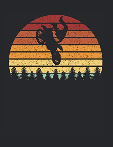 Motocross Racer Notebook: Vintage Sunset Motocross 8.5 x 11 (A4) Lined Ruled Journal Gift For Motocross Racers And Bikers (108 Pages) Books