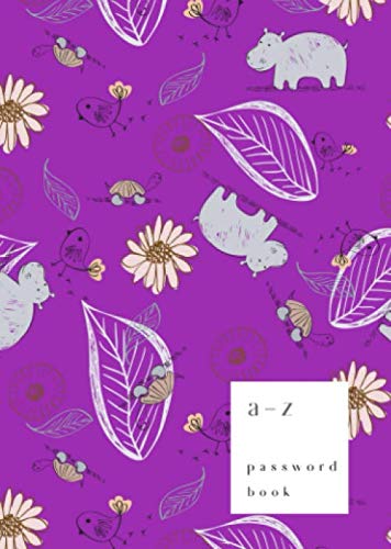 A-Z Password Book: B6 Small Password Notebook with A-Z Alphabet Index | Baby Doodle Floral Design | Purple Business, Finance & Career