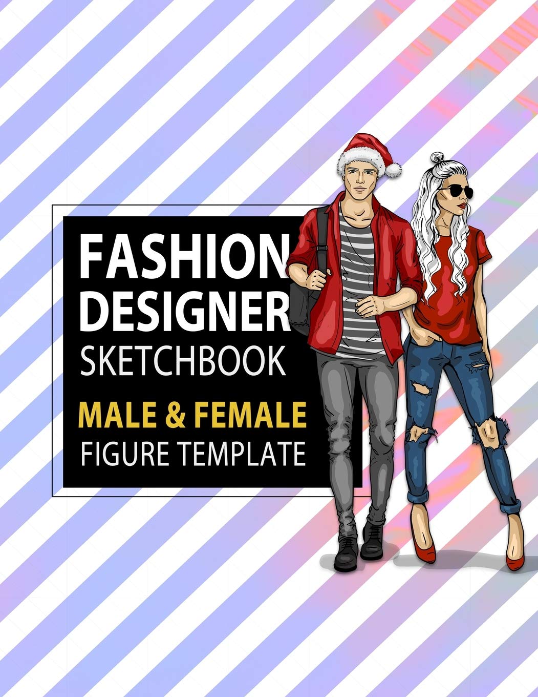 Fashion Designer Sketchbook Male & Female Figure Template: Large Male & Female Croquis for Easily Sketching Your Fashion Design Styles and Building Your Portfolio, Xmas Gift for Fashionista Hobbies & Crafts