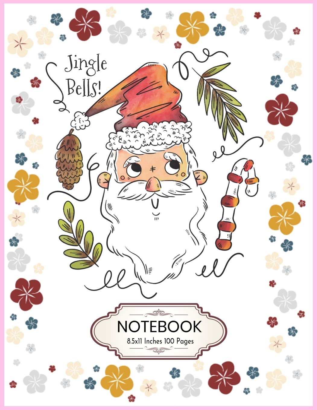 Jingle Bells Santa Claus: Christmas Blank Lined Wide Ruled Notebook 8.5x11 Inches 100 Pages Unique Gift Idea Non-fiction