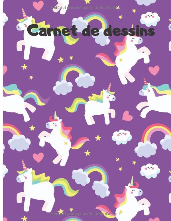 Carnet de dessins: Licorne Cahier de dessins, idéal pour enfant, fille, adolessante, soyez créeatif et créeative avec ces 110 pages, dessins, croquis, Parfait a Offrir book