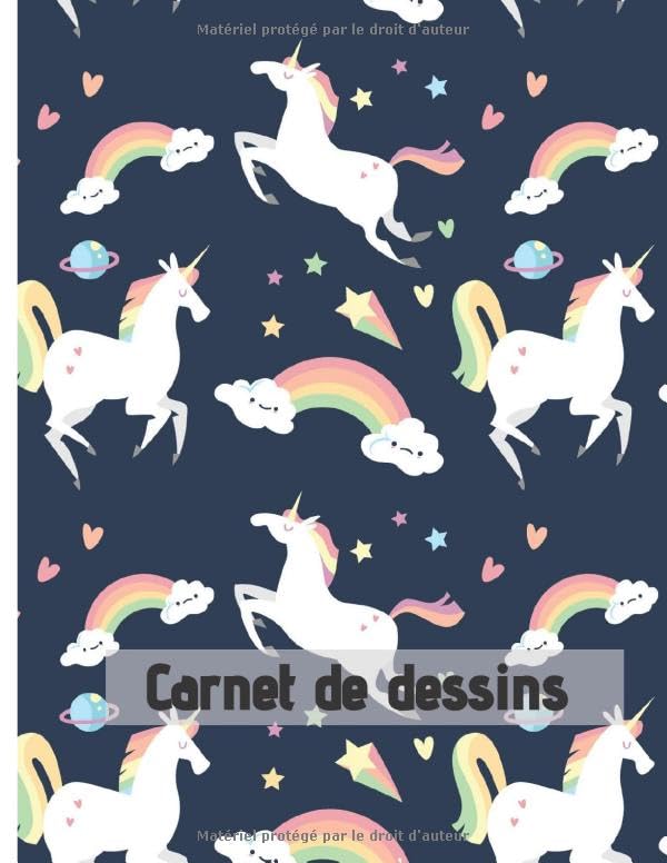 Carnet de dessins: Licorne Cahier de dessins, idéal pour enfant, fille, adolessante, soyez créeatif et créeative avec ces 110 pages, dessins, croquis, Parfait a Offrir book