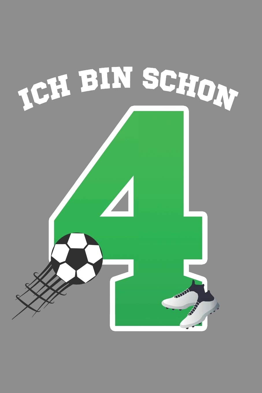 Notizbuch A5 (6X9zoll) Kariert 120 Seiten: Fußball 4. Geburtstag Geschenk Jungen 4 Jahre Mannschaft Books