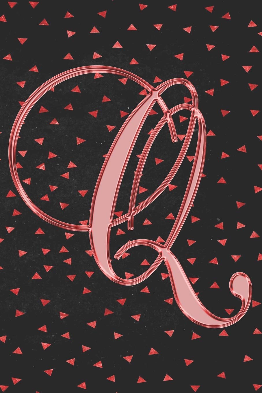 Q Journal: A Monogram Q Initial Capital Letter Notebook For Writing And Notes: Great Personalized Gift For All First, Middle, Or Last Names (Red Maroon Gold Geometric Triangles Print) Essays & Short Stories