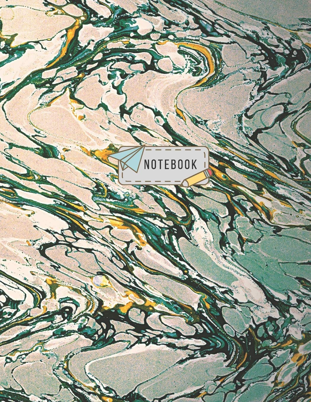 Notebook: Unruled/Unlined/Plain Notebook - (8.5 x 11 inches) Large - 120 Pages - Gold and Blue Marble Essays & Short Stories