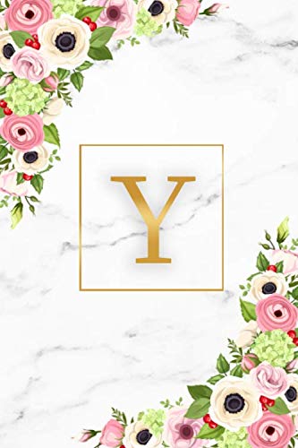 Y: Marble & Gold Initial Monogram Letter Y Blank Dot Grid Bullet Notebook for Notes & Writing - Pretty Floral Personalized Journal & Diary for Women and Girls with Dot Gridded Pages. Education & Training