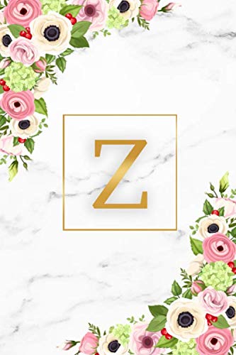Z: Marble & Gold Initial Monogram Letter Z Blank Dot Grid Bullet Notebook for Notes & Writing - Pretty Floral Personalized Journal & Diary for Women and Girls with Dot Gridded Pages. Education & Training