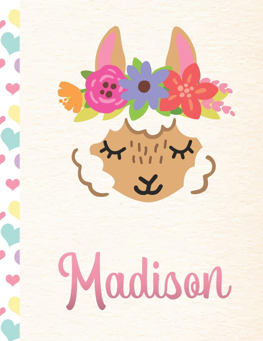 Madison: Personalized Llama Journal For Girls - 8.5x11 110 Pages Notebook/Diary With Pink Name Books