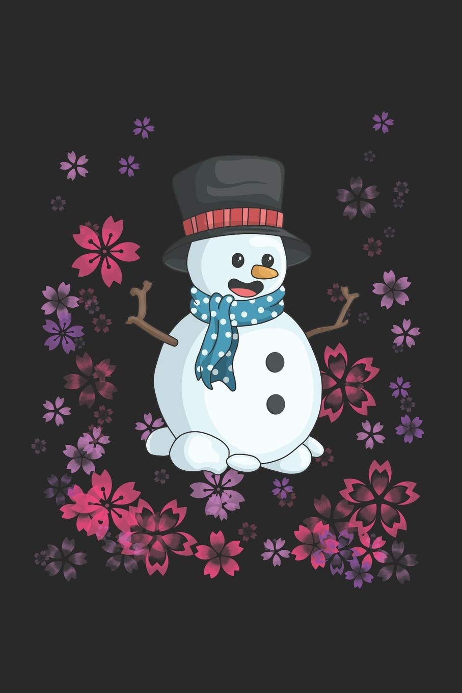 Christmas Snowman Flowers Notebook: Graph Paper Journal 6x9 - 120 Pages Books