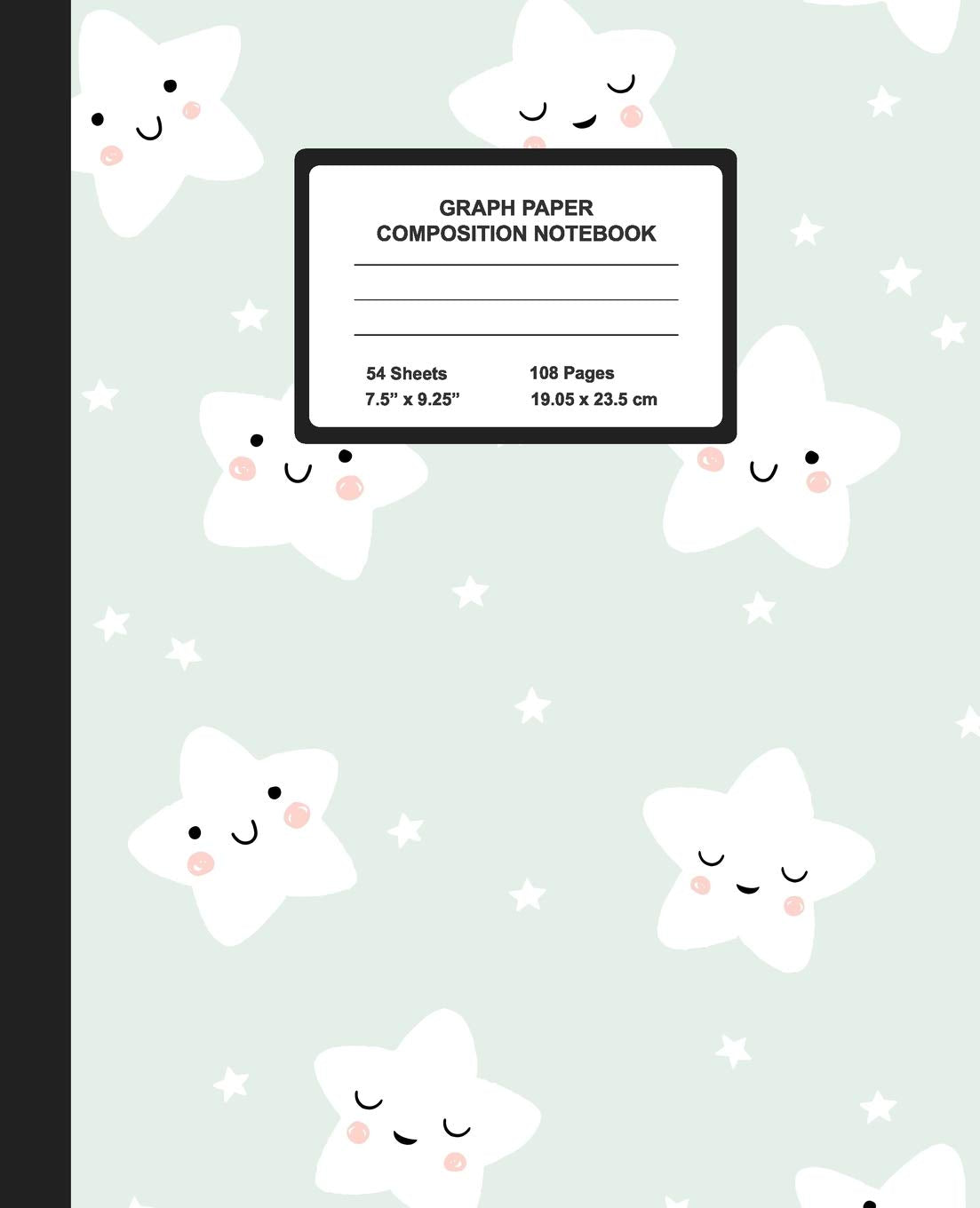 Graph Paper Composition Notebook: Quad Ruled 4 Squares Per Inch Sheets, Math and Science Grid Note Book for Elementary Students, Kawaii Stars Non-fiction