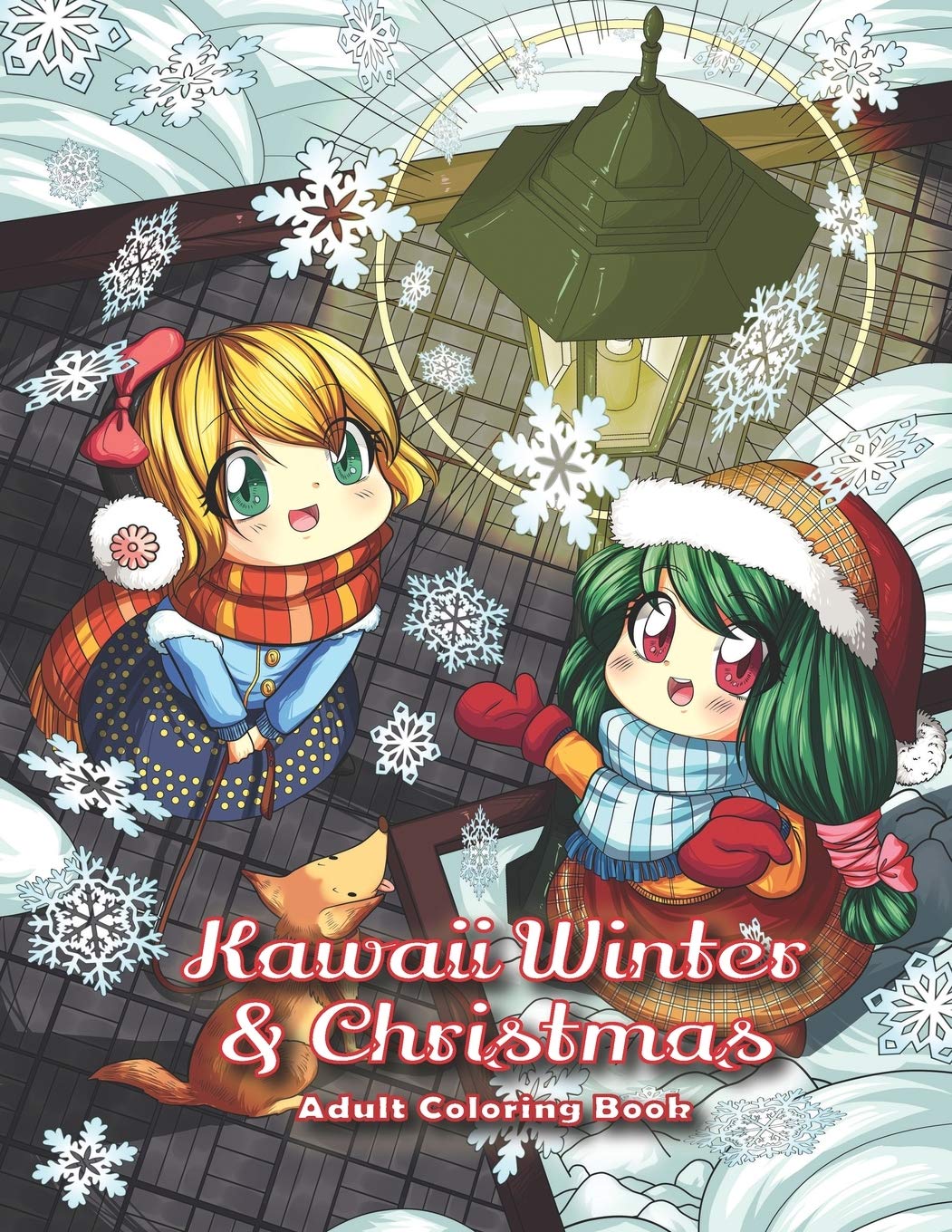 Kawaii Winter & Christmas Adult Coloring Book: A Winter Coloring Book for Adults and Kids: Kawaii Characters, Chibi Angels, Winter Scenes and Christmas Activities Garden & Plants