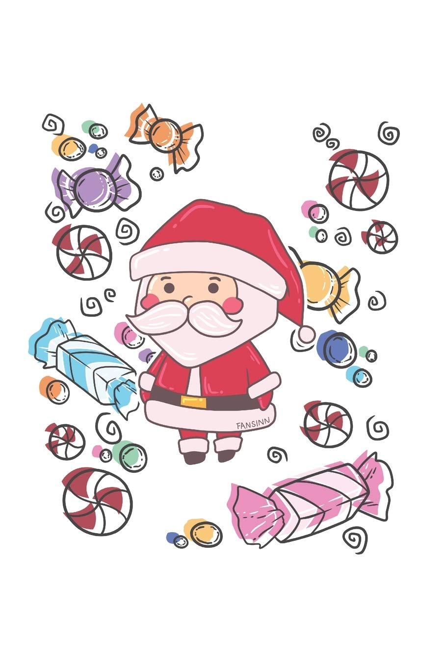 Christmas Santa Candy Notebook: Graph Paper Journal 6x9 - 120 Pages Books