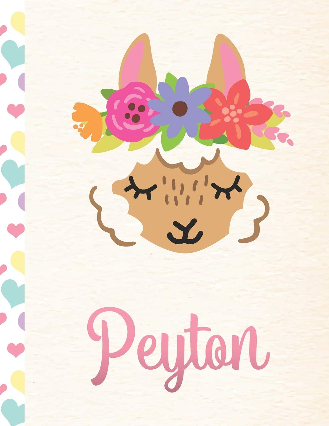 Peyton: Personalized Llama Sketchbook For Girls With Pink Name - 8.5x11 110 Pages. Doodle, Draw, Sketch, Create! Books