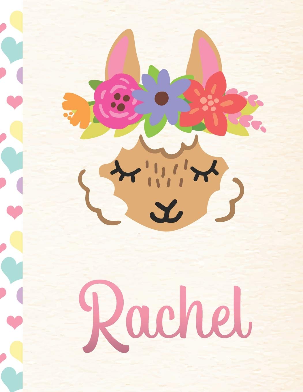 Rachel: Personalized Llama Sketchbook For Girls With Pink Name - 8.5x11 110 Pages. Doodle, Draw, Sketch, Create! Books