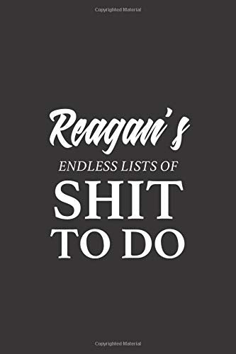 Reagan's Endless Lists of Shit to do | A5 6x9 Inches 120 Dot-Grid Pages | Reagan Name Journal | Personalized Notebook | To Do List Minimal ... Composition Book Journal for Girls and Women Books