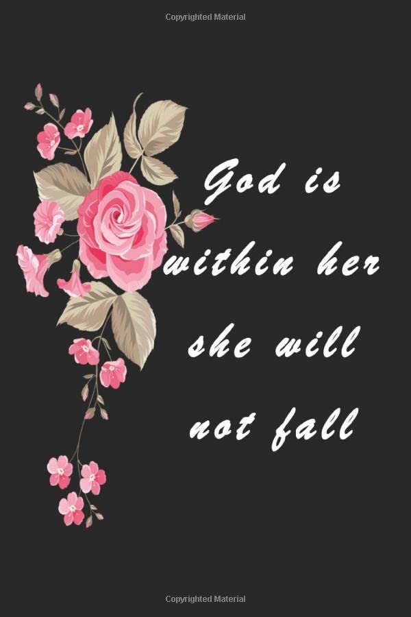 Hardcover Bible Study Journal, God is within her, Prayer Journal, Gift for her, Bible Journaling Christmas gift notebook: 120 pages 6*9 Christmas gift Gold Foil Novels & Short Stories