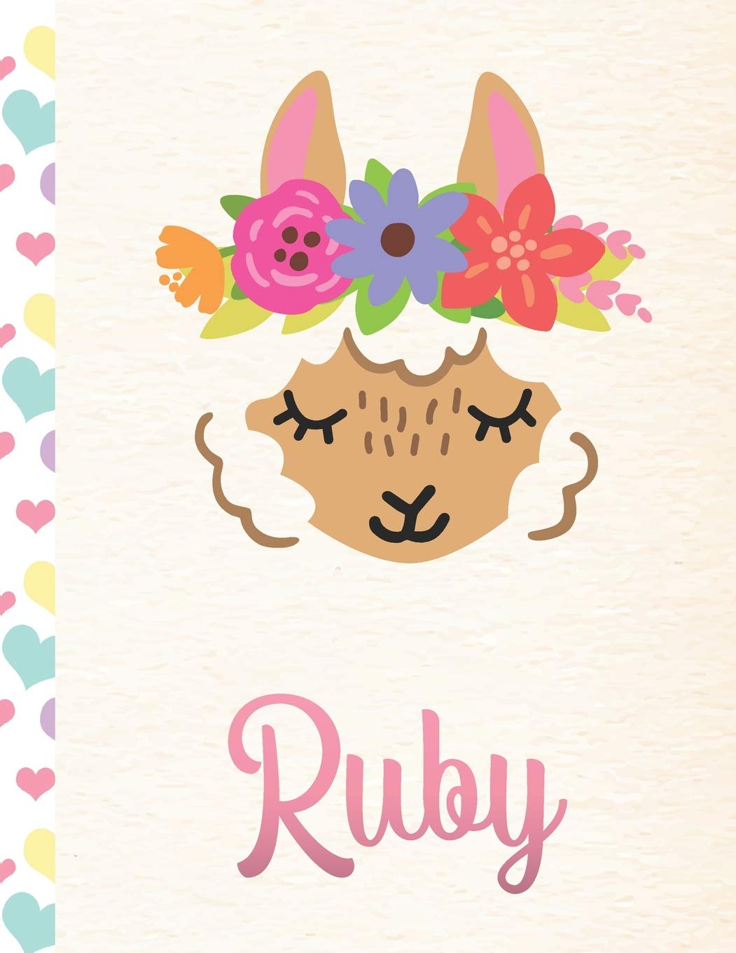 Ruby: Personalized Llama Sketchbook For Girls With Pink Name - 8.5x11 110 Pages. Doodle, Draw, Sketch, Create! Books
