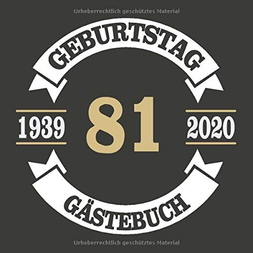 81 Geburtstag Gästebuch 1939 2020: Cooles Geschenk zum 81. Geburtstag Geburtstagsparty Gästebuch Eintragen von Wünschen und Sprüchen lustig 120 Seiten / Design: Banner Kreis Vintage Retro Logo Essays & Short Stories