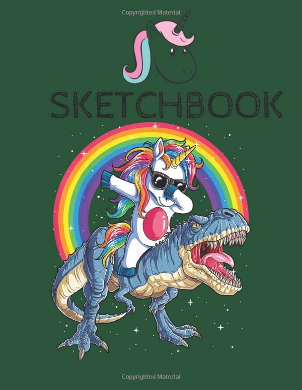 SketchBook: Dabbing Unicorn Dinosaur T rex T Kids Girls Boys Space Amazing Cute Unicorn Kawaii Sketchbook for Girls with 110 Pages of 8.5"x11" Blank ... or Learning to Draw Sketch Books For Kids Parents & Children
