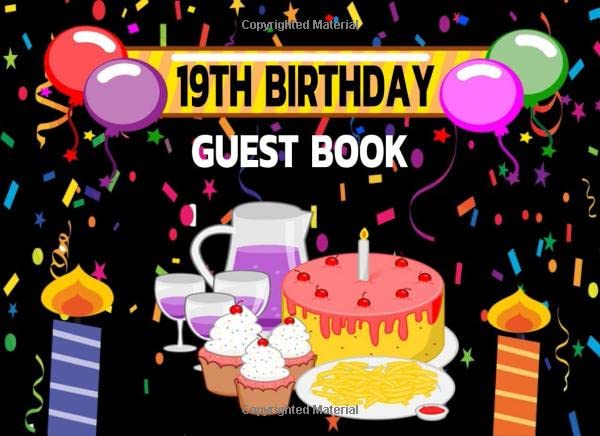 19th Birthday Guest Book: Birthday Activity and Keepsake Guest Book for 19 years old (Birthday Activities Write Wishes & Messages) Non-fiction