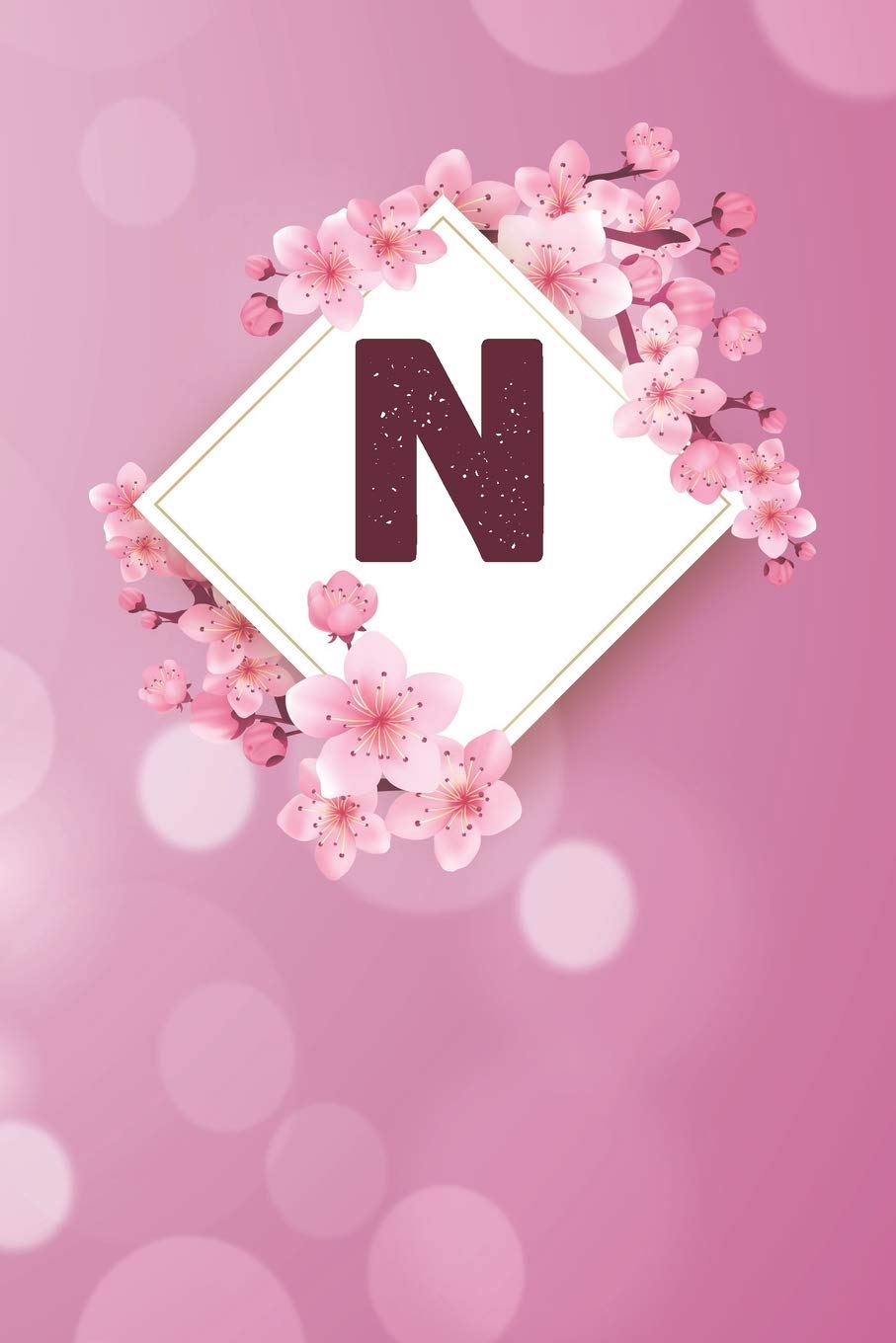N: Cheery blossom Floral Monogram N Notebook for Man, Women and Girls, size 6 x 9" 120 pages Essays & Short Stories