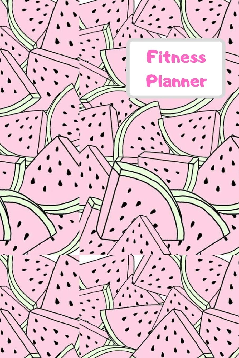Fitness Planner: Workout log & measurement, weight loss progress tracker. Weekly meal planning. Handy to write in on the go or at the gym. abstract melon slice design Health, Nutrition & Fitness