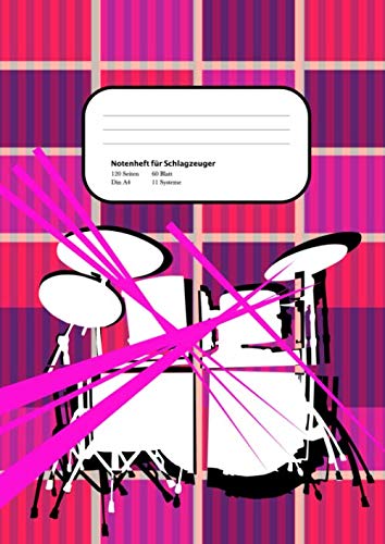 Notenheft für Schlagzeuger Din A4: 120 Seiten, 60 Blatt, 11 Systeme: Das ideale Notenheft für deinen Schlagzeug Unterricht zum notieren deiner Ideen und Übungen. Arts & Music