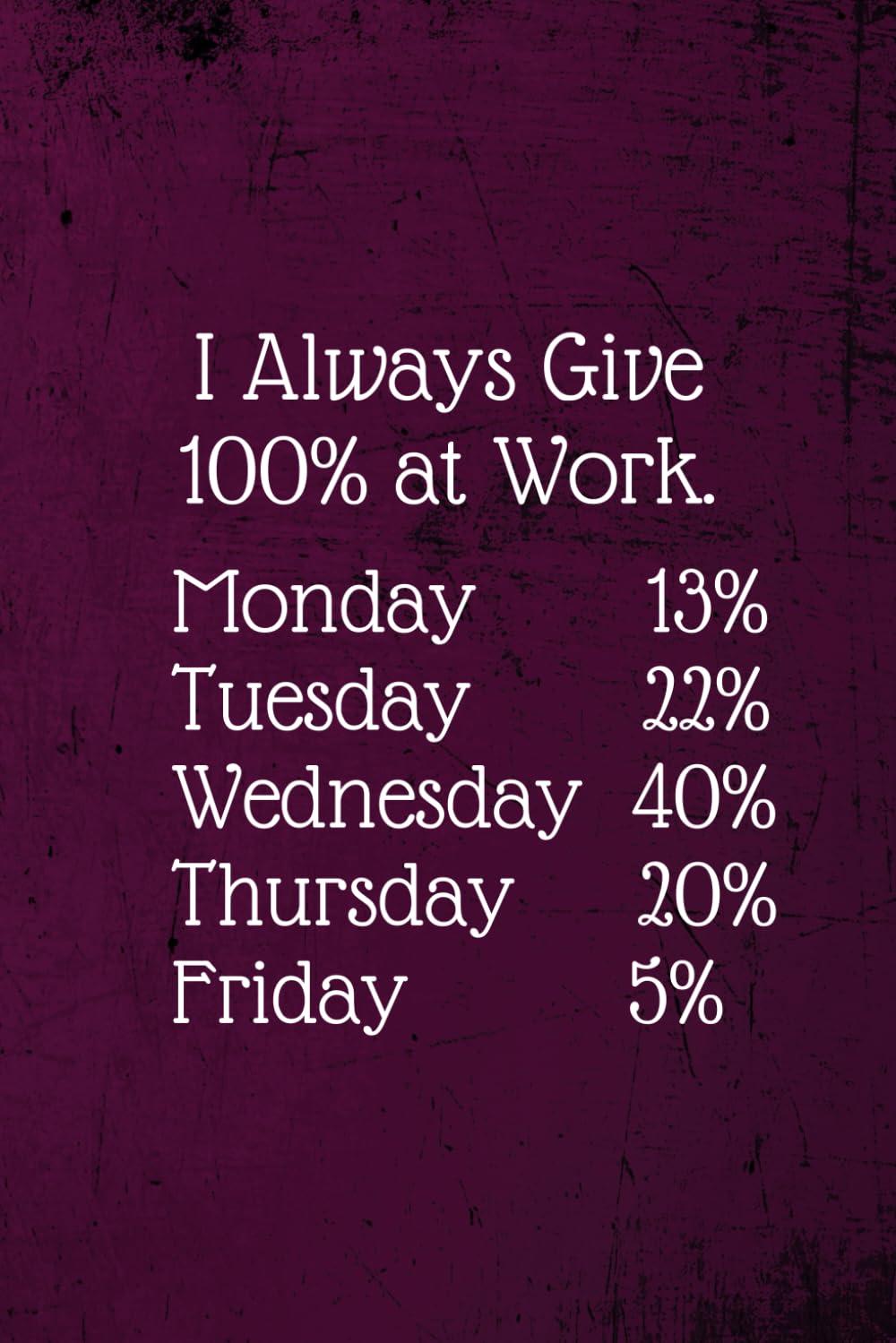 I Always Give 100% at Work.: Coworker Notebook (Funny Office Journals)- Lined Blank Notebook Journal Business, Finance & Career