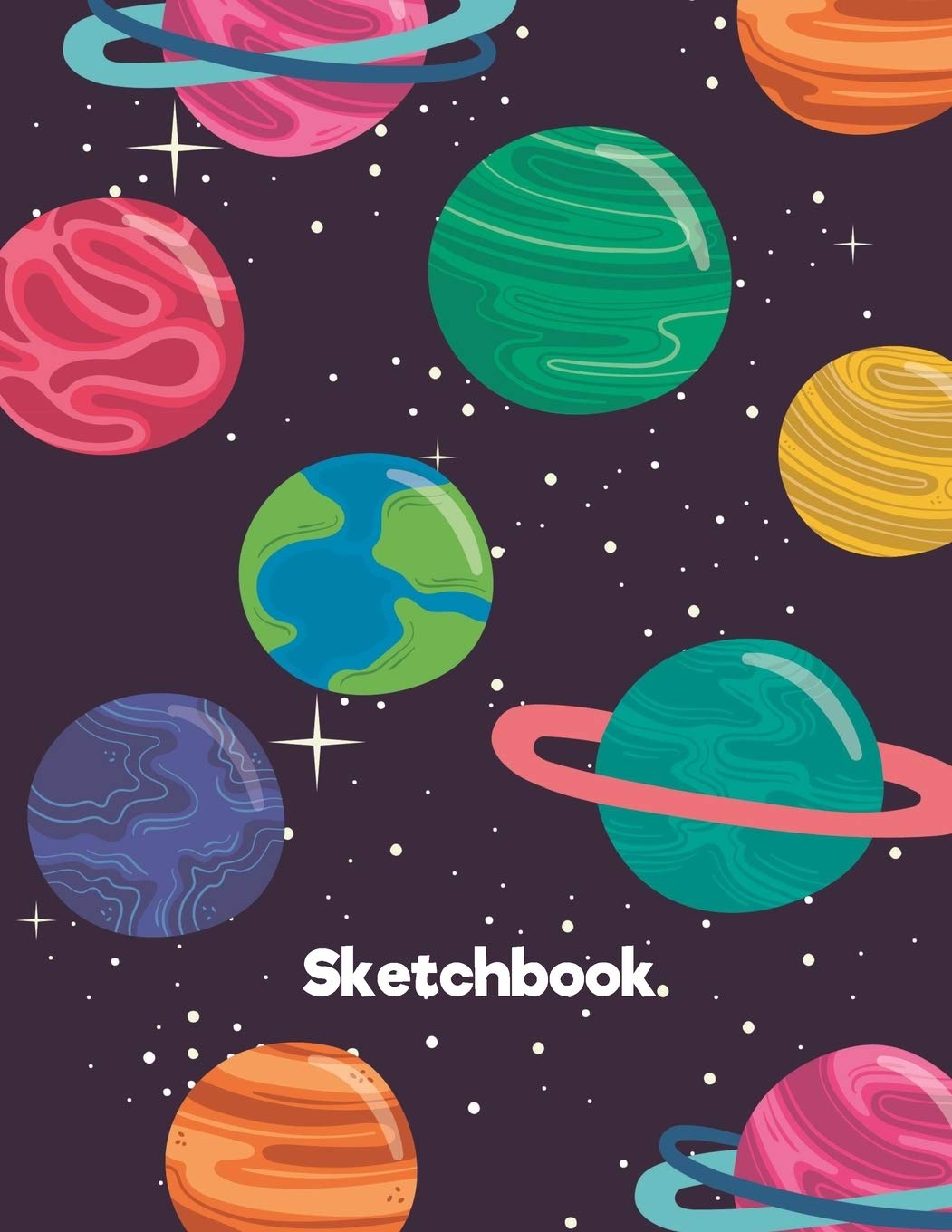 Sketchbook: Sketching Drawing Doodling Space Theme Notebook for Kids Ages 3-8 Tiptoi & Games
