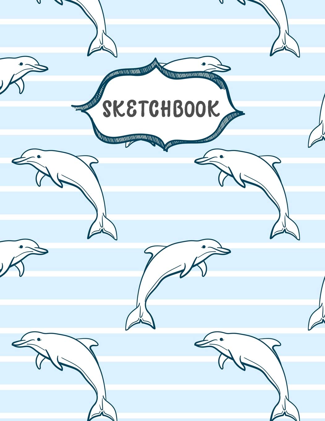 Sketchbook: Cute Dolphines Sketching Book To Practice Drawing & Doodling, Artist Paint Pad, Large Blank Pages (8.5 x 11 in) Manga