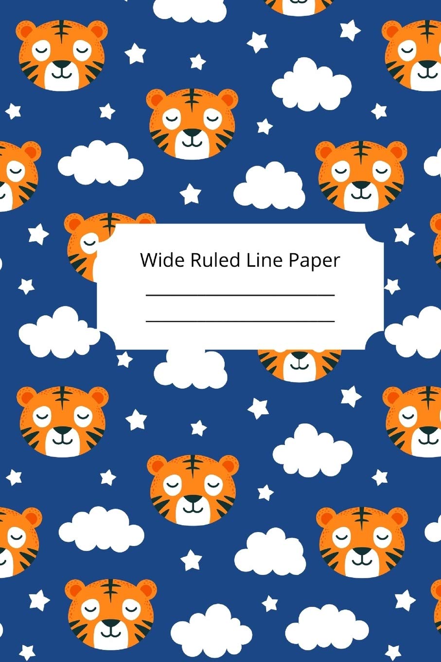 Cute Sleep Tiger Theme Wide Ruled Line Paper Hobbies & Crafts