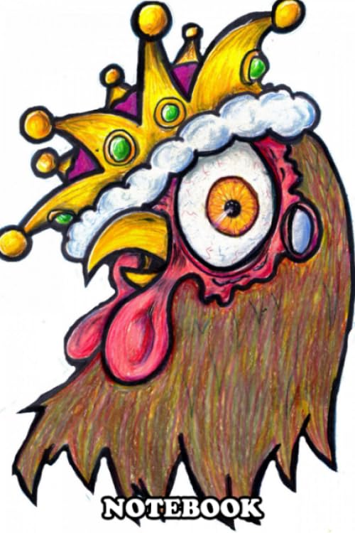 Notebook: Illustration Of A Rooster In A Crown , Journal for Writing, College Ruled Size 6" x 9", 110 Pages Books