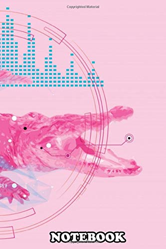 Notebook: Computer Graphic Art Print Image File Of Pink Crocodile , Journal for Writing, College Ruled Size 6" x 9", 110 Pages Books