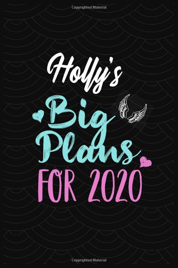 Holly's Plans For 2020: Lined Journal For Women & Girls, 120 Pages, 6'' x 9'', Dark Grey Cover With Pattern and Brilliant Rose, Bermuda and White ... For Girls, Women, Wife, Aunt, Mom, Sister… Books