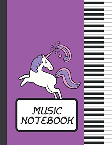 Music Notebook: Cute Unicorn Music Manuscript Paper / Blank Sheet Music Notebook Staff Paper / Musicians Notebook 100 pages 8,5 x 11 inch Sheet Music
