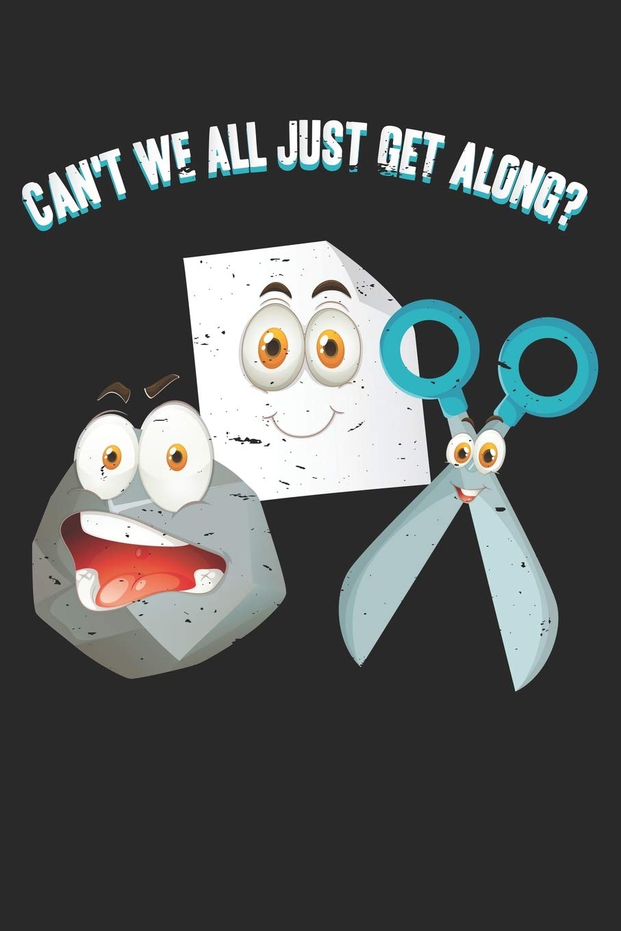 Can't We All Just Get Along Rock Paper Scissors: Unlined / Plain Hand Game Notebook / Journal Sketchbook Gift - Large ( 6 x 9 inches ) - 120 Pages || Softcover Books