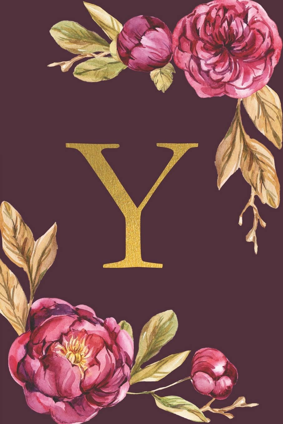 Y: Personalized Initial Monogram Blank Lined Notebook Journal Printed Peony flowers , for Women and Girls 6x9 inch. Christmas gift , birthday gift idea Film, Art & Culture